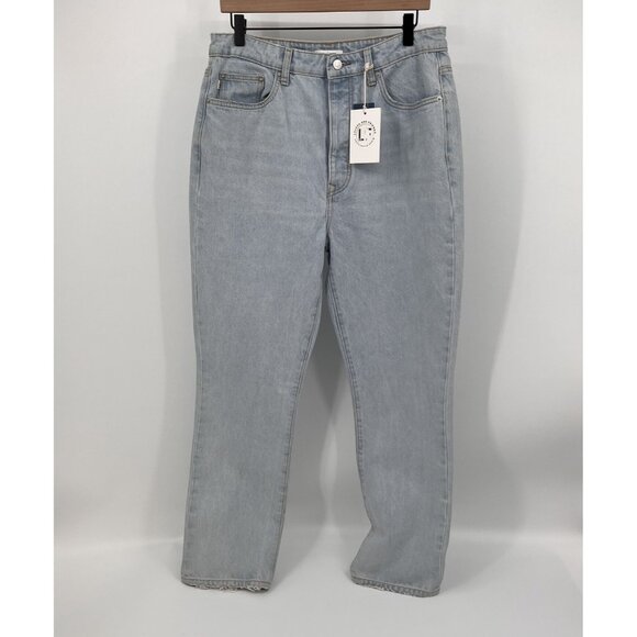 LF Lovers & Friends High Rise Rigid Slim Straight Jeans Size 30 Light Wash - Picture 1 of 15
